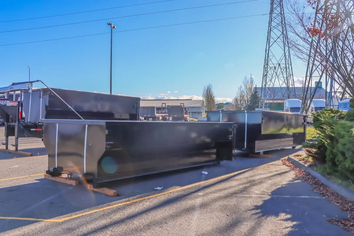 Roll-off dumpster ready for waste disposal at job site for Construction Dumpster Rental in Antelope